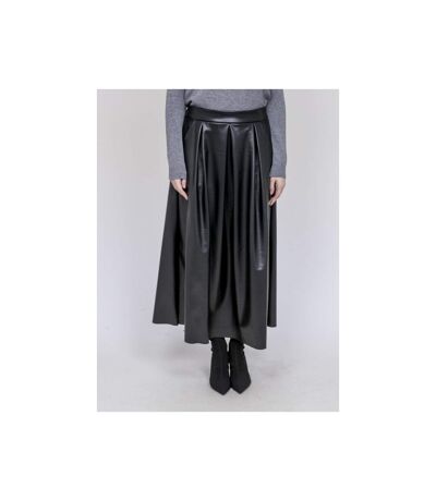 Jupe longue plissée en simili cuir XOLLITA - Dona X Lisa