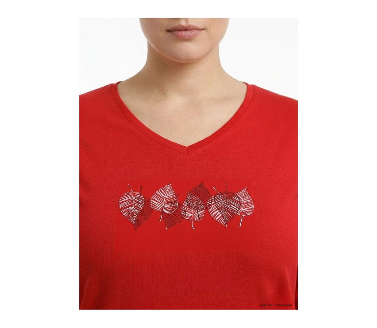 Mayflower NERUDA1GT : Tee-shirt manches longues grande taille rouge en coton-4