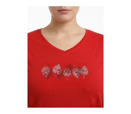 Mayflower NERUDA1GT : Tee-shirt manches longues grande taille rouge en coton