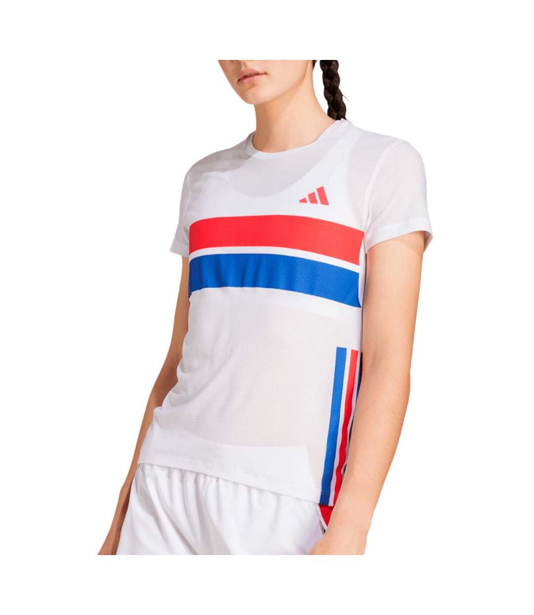 T-shirt de course blanc femme adidas adizero-1