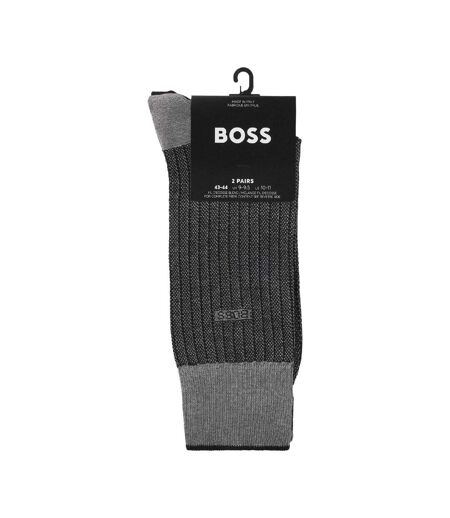 Lot De 2  Chaussettes Homme Noir Gris Boss