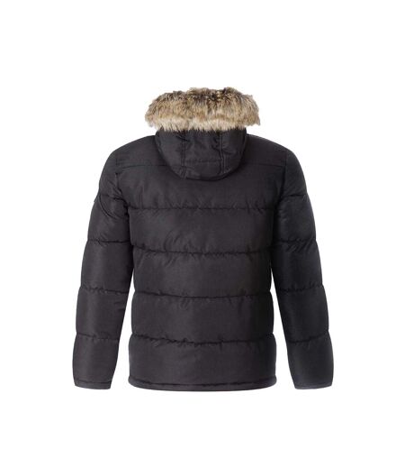 Doudoune Matelassée Motif/style Bord Duveteux Homme Noir Minoti