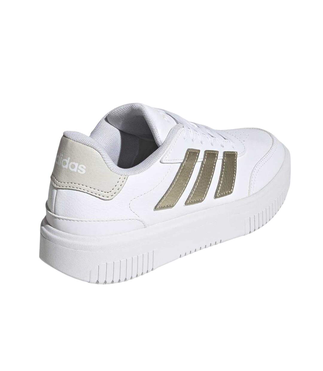 Baskets Courtblock Femme Blanc Jaune Or Adidas-2
