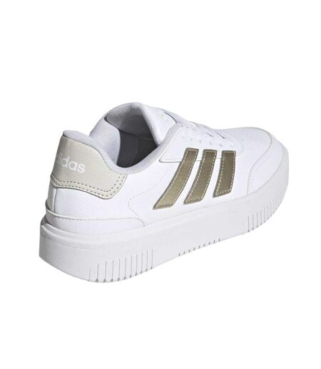 Baskets Courtblock Femme Blanc Jaune Or Adidas