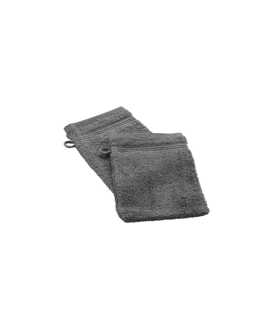 Lot de 2 Gants de Toilette Tendresse 15x21cm Anthracite-1