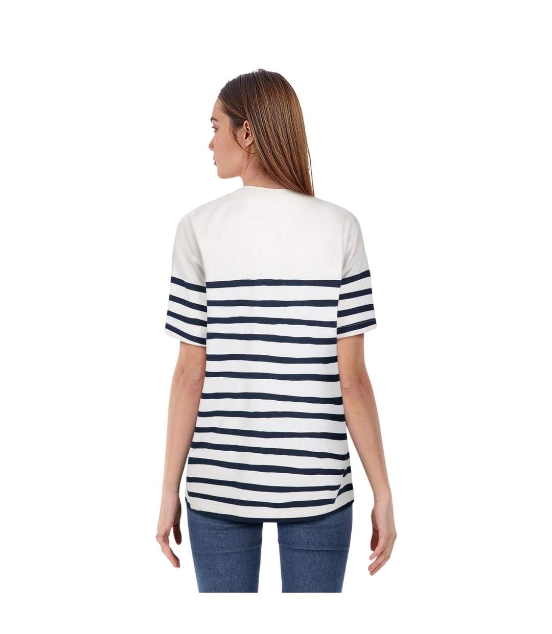 T-shirt Manches Courtes Motif/style À Rayures Breton Femme Blanc À Rayures Lyle & Scott-4