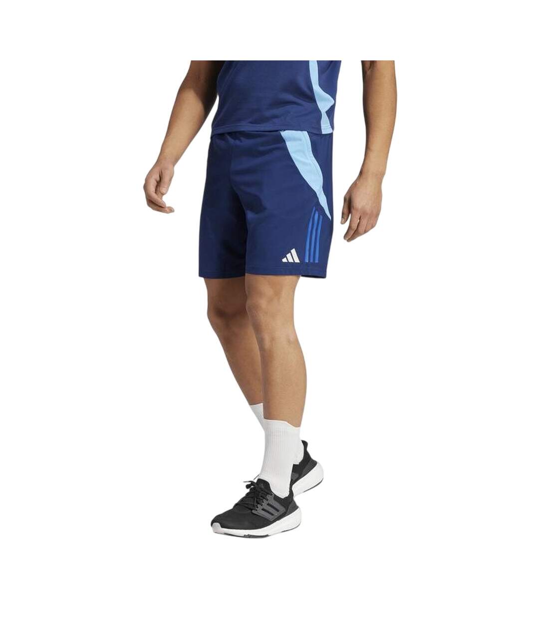 Mens Tiro 24 Football Shorts Navy Blue Adidas-3