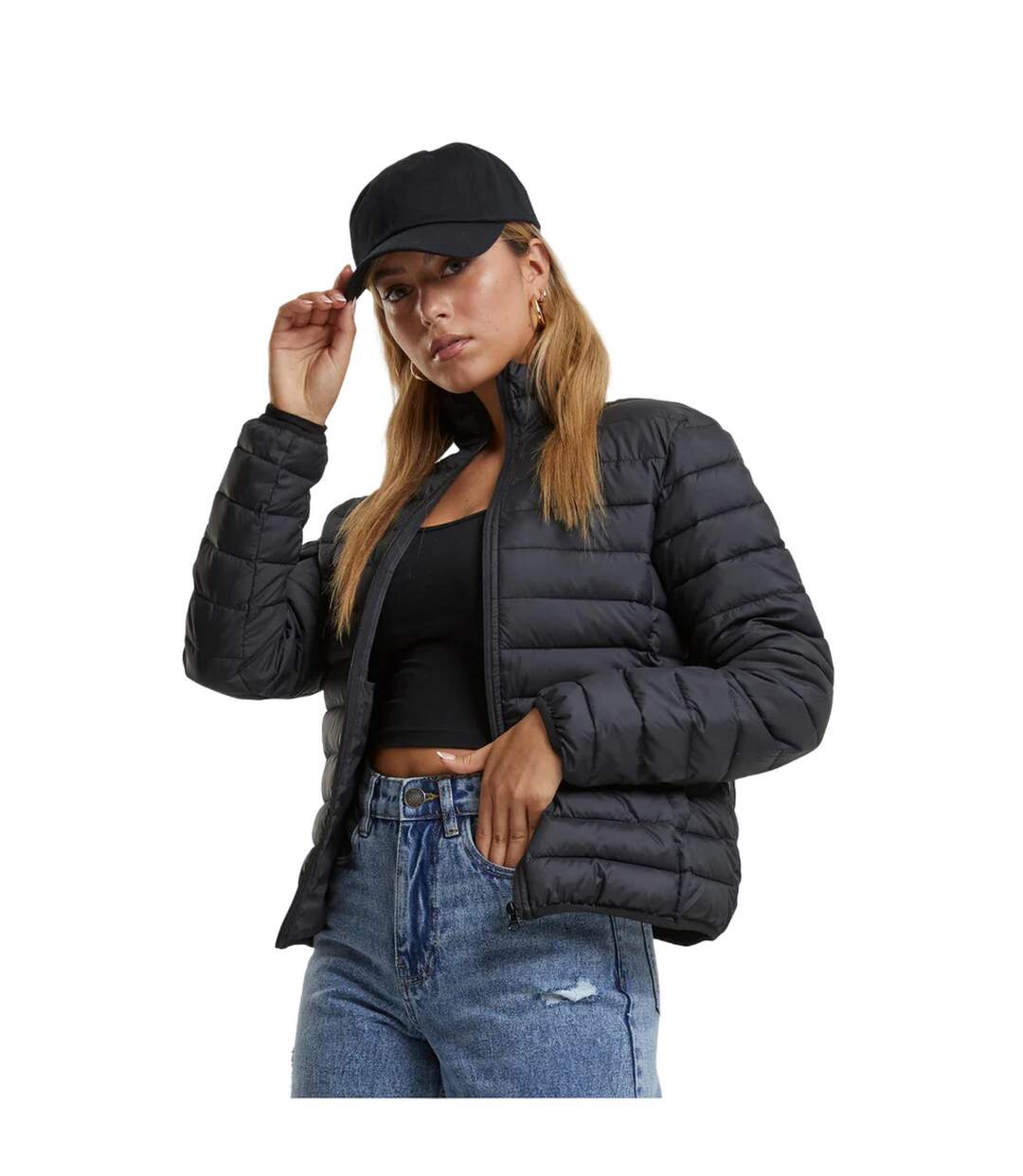 Womens/ladies Ultra Light Puffer Jacket Black Urban Classics-1
