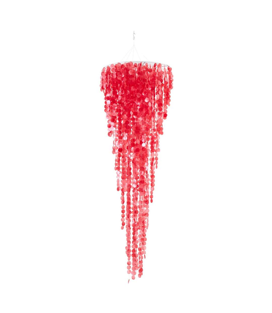 Suspension Déco en Capiz Betsy 250cm Rouge-1