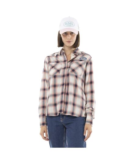 Chemise femme à carreaux tissés avec patch et broderies Stud Vondutch