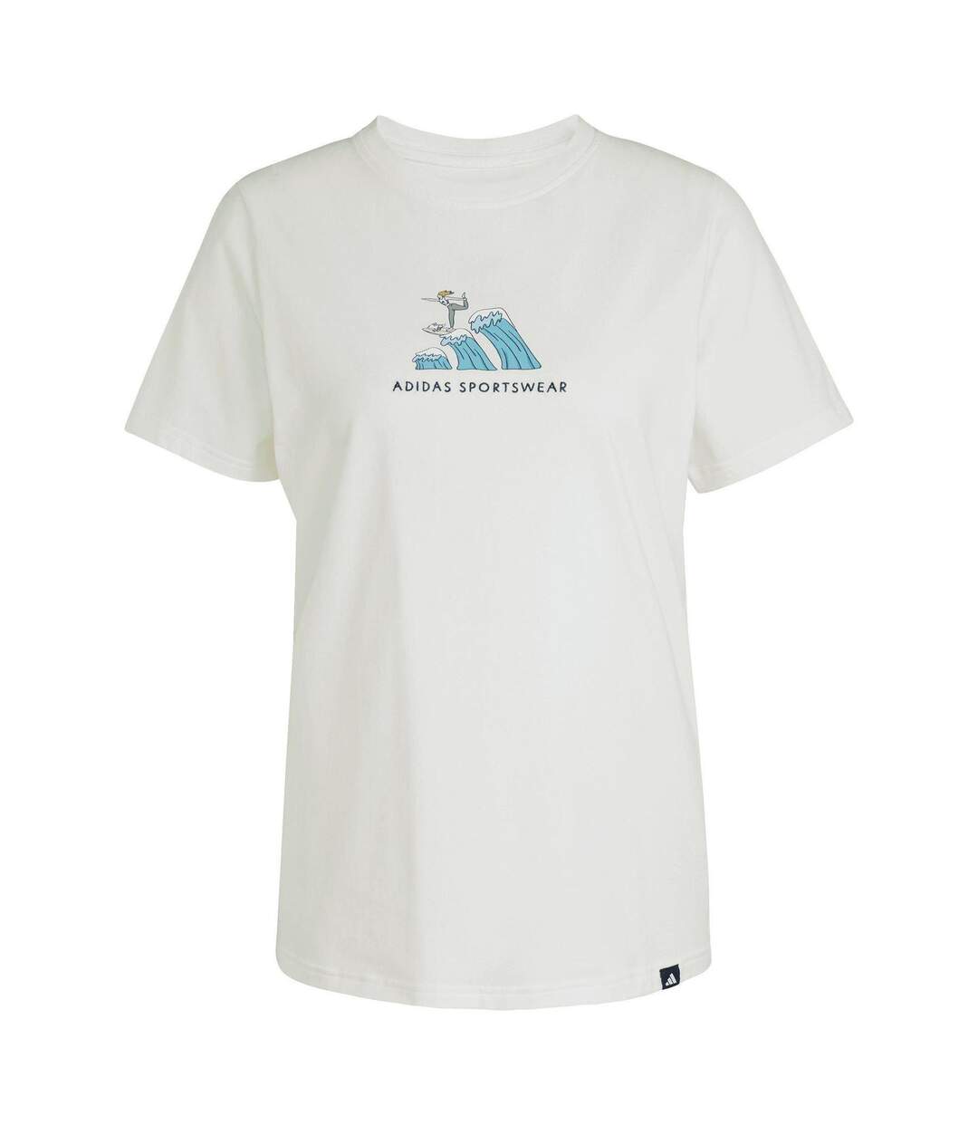 T-shirt Doodle Surf Femme Blanc Cassé Adidas-2