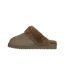 Womens/ladies Suede Faux Fur Lined Mule Slippers Dark Khaki Jack Wills-3