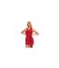Womens/ladies Bum Ruched Cowl Neck Mini Dress Red Missy Empire-1