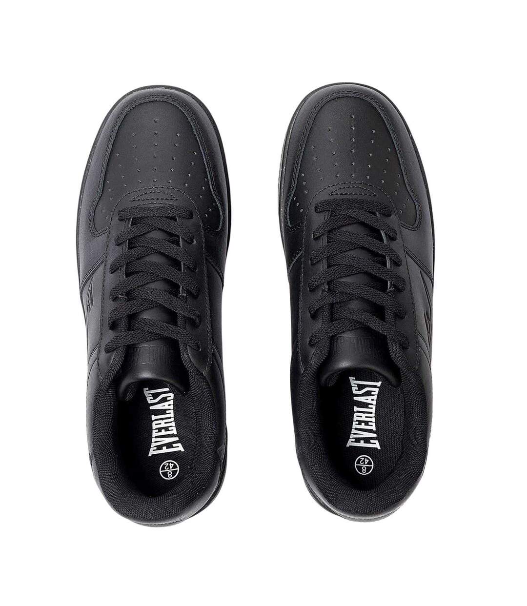 Mens Hanshi Leather Platform Trainers Black Everlast-3