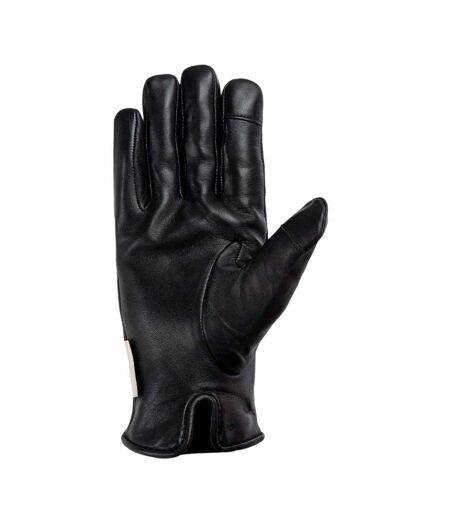 Mens Sheepskin 3 Point Stitch Glove Black Pretty Green