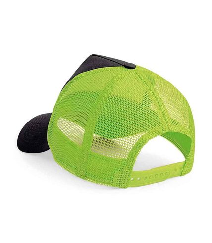 Casquette trucker adulte noir / vert citron Beechfield