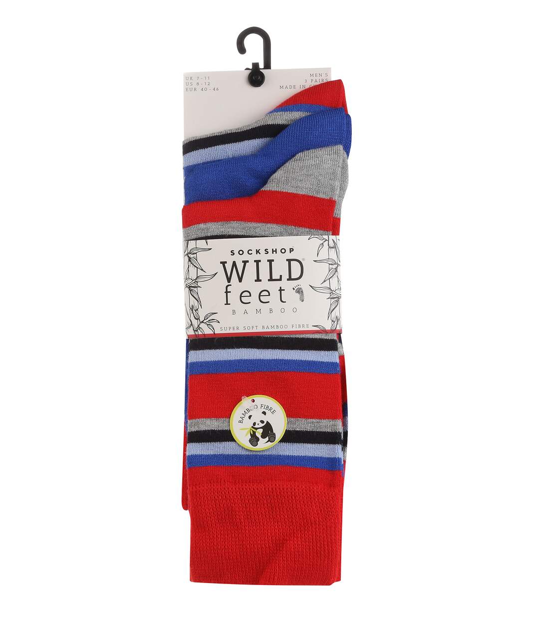 Wild Feet - 3 Pk Mens Striped Bamboo Dress Socks-2