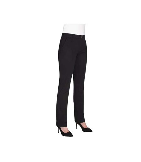 Womens/ladies Liberty Slim Leg Chinos Black Brook Taverner