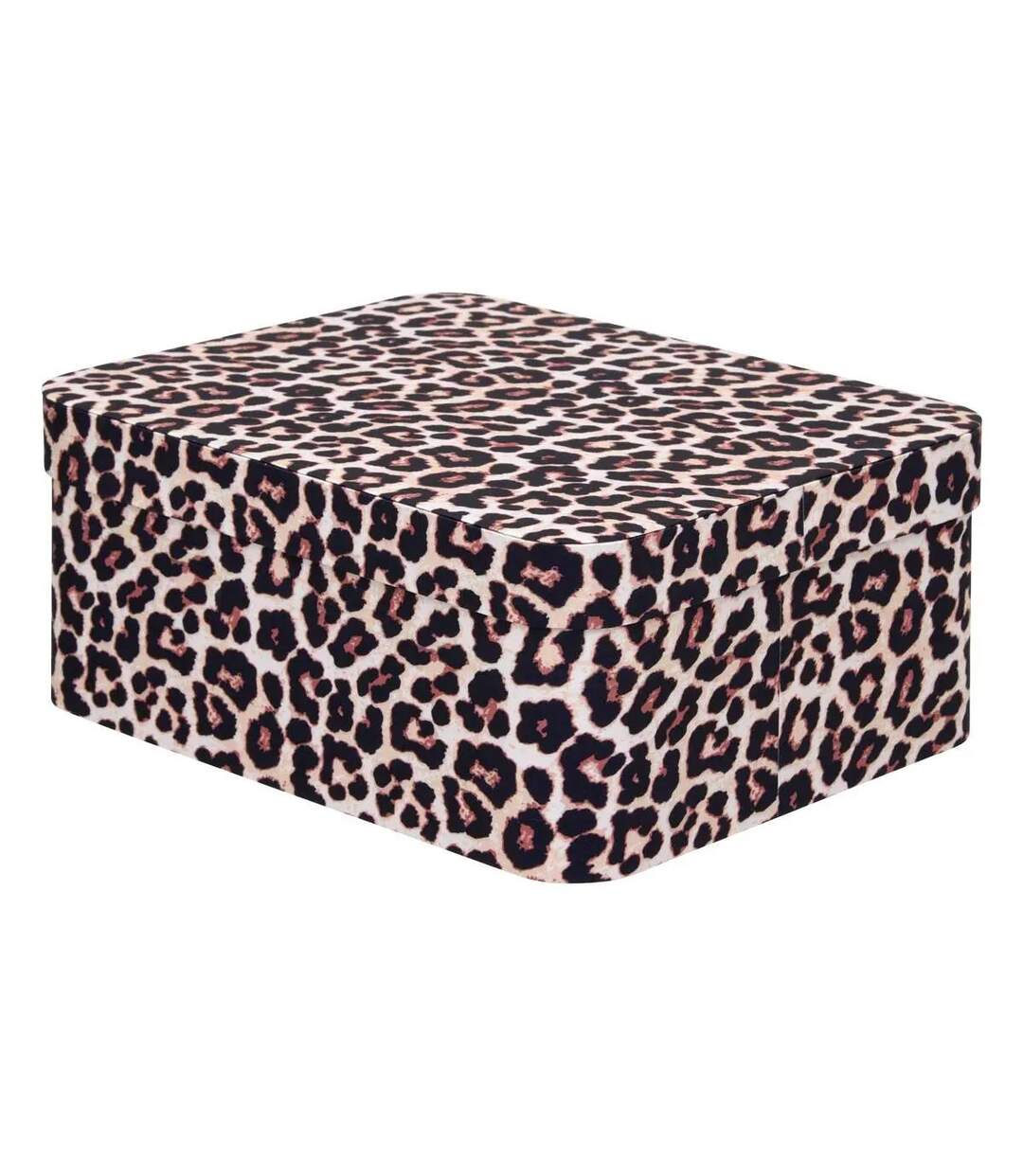 Lot de 4 Boîtes Déco Léopard Polybox 39cm Marron-4