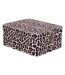 Lot de 4 Boîtes Déco Léopard Polybox 39cm Marron-4
