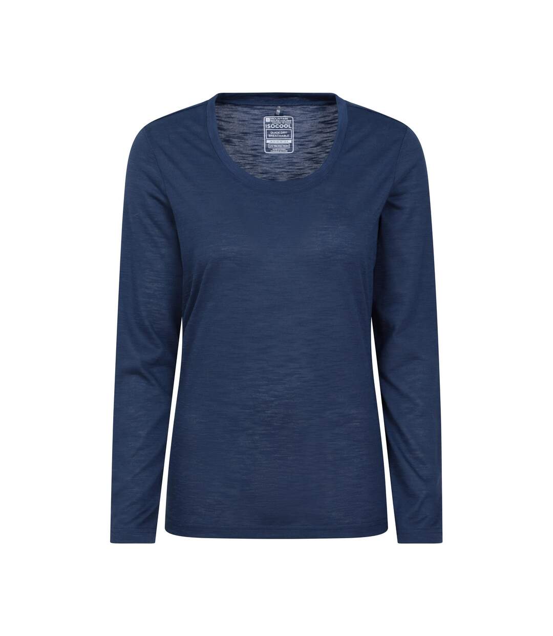 Womens/ladies Agra Slub Long-sleeved Top Navy Mountain Warehouse-1