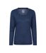 Womens/ladies Agra Slub Long-sleeved Top Navy Mountain Warehouse-1