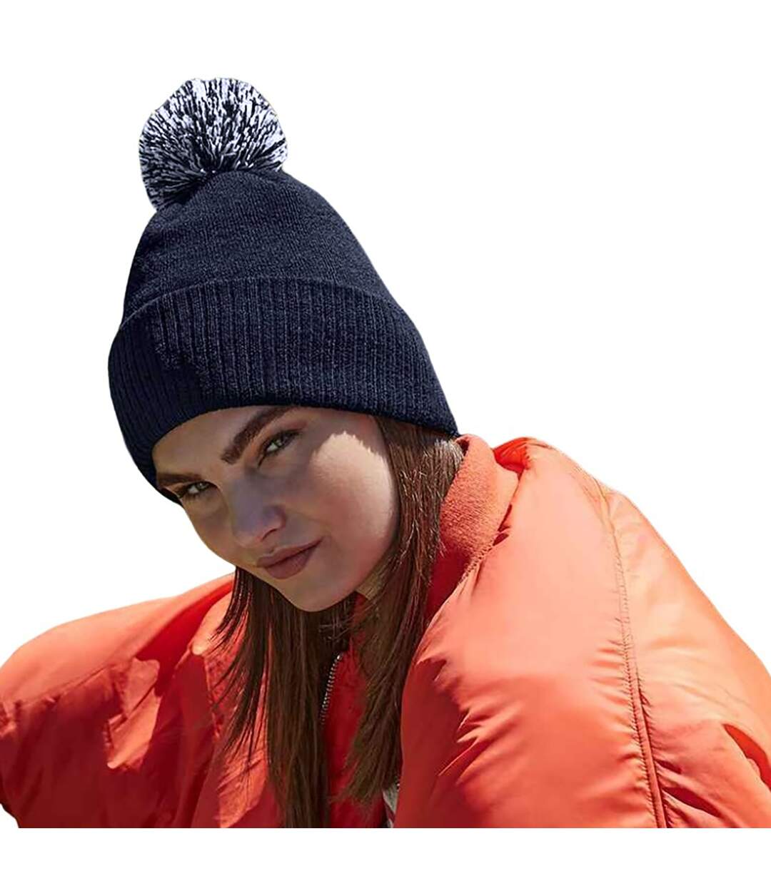 Bonnet bleu marine / gris clair Beechfield-2