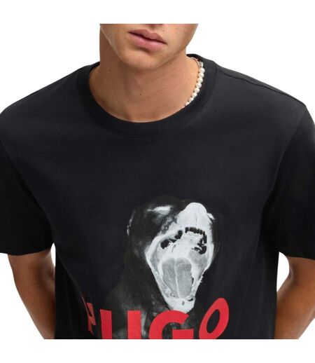 Mens Dayaking Dog T-shirt Black Hugo