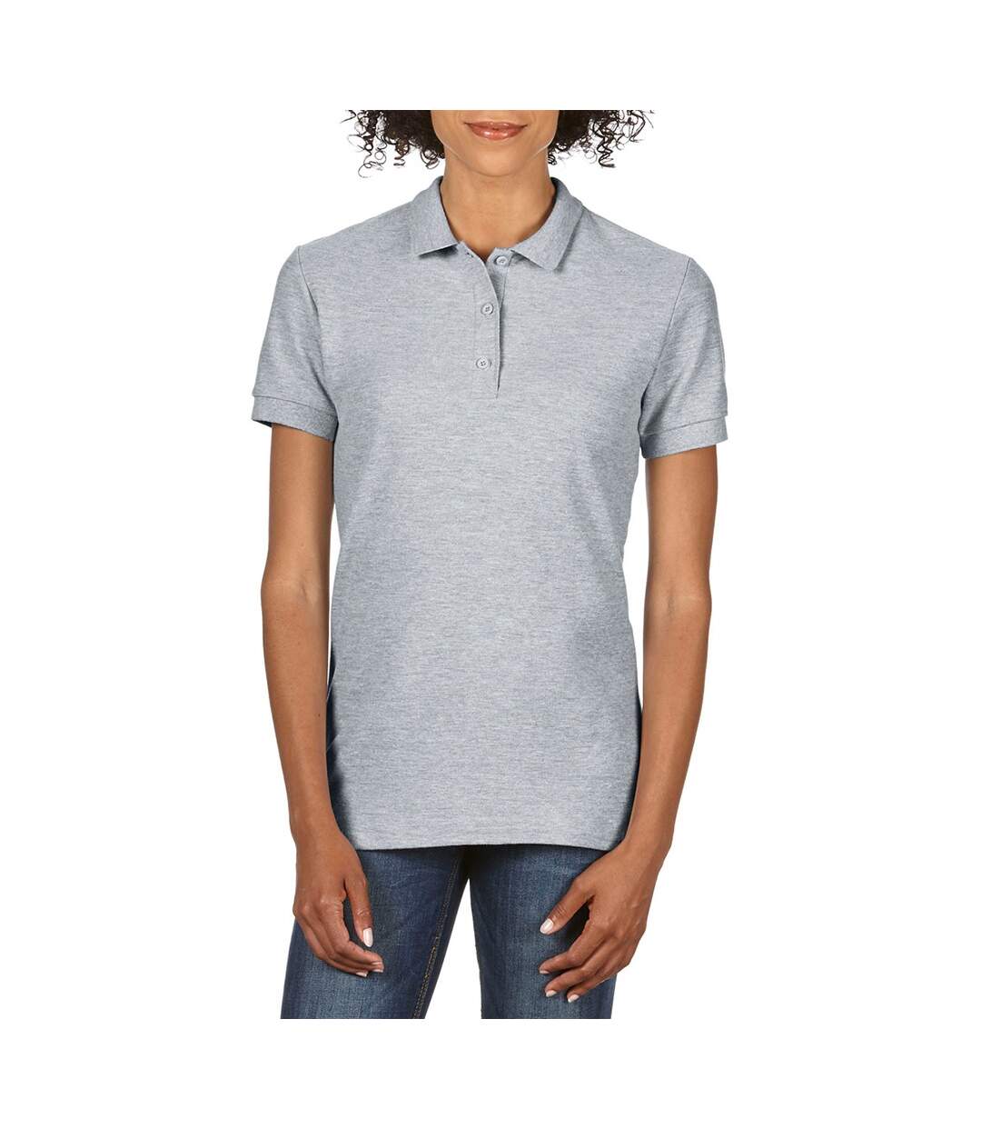 Polo sport 100% coton femme gris sport Gildan-4