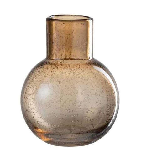 Vase Boule Design en Verre Goulot 19cm Marron
