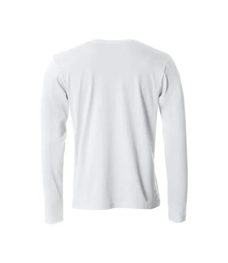 Mens Basic Long-sleeved T-shirt White Clique