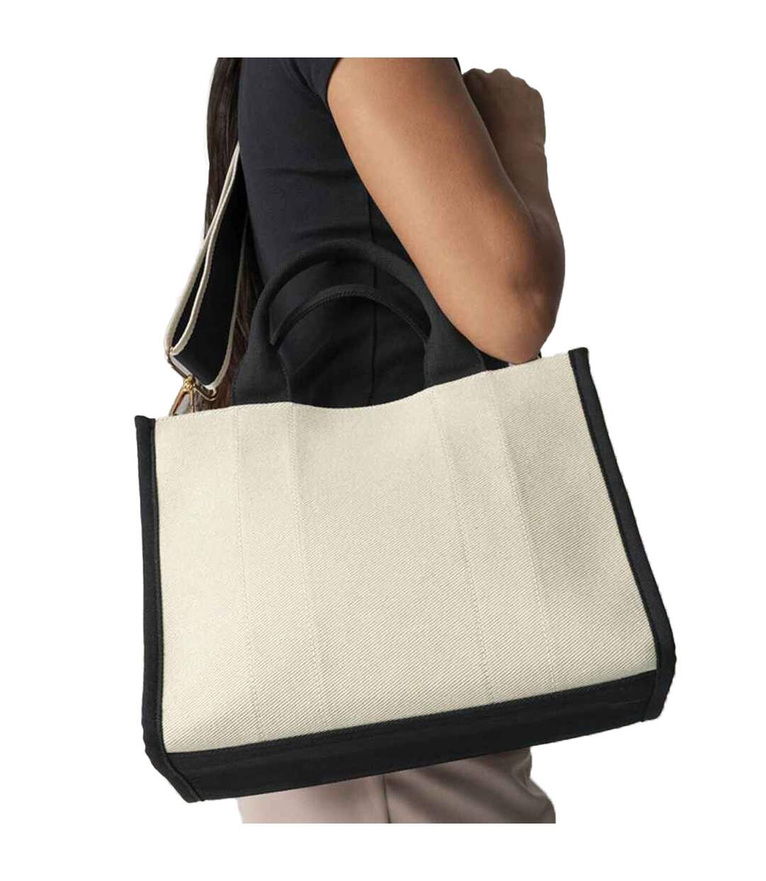 Tote Bag Puerto Taille Unique Beige Pâle Noir Quadra-1
