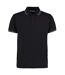 Kustom Kit Mens Tipped Cotton Pique Polo Shirt (Black/Charcoal)