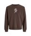 Sweat Motif/style Marguerite Brodée Homme Marron Chocolat Jack And Jones-2