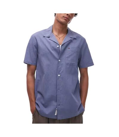 Chemisette marine homme tommy hilfiger linen blend camp-aruba - l