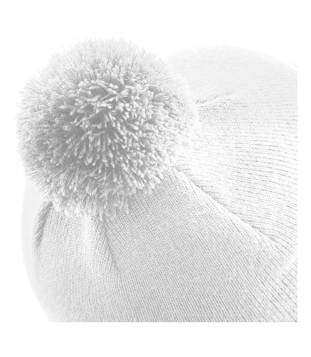 Bonnet avec pompon adulte unisexe blanc Beechfield-2