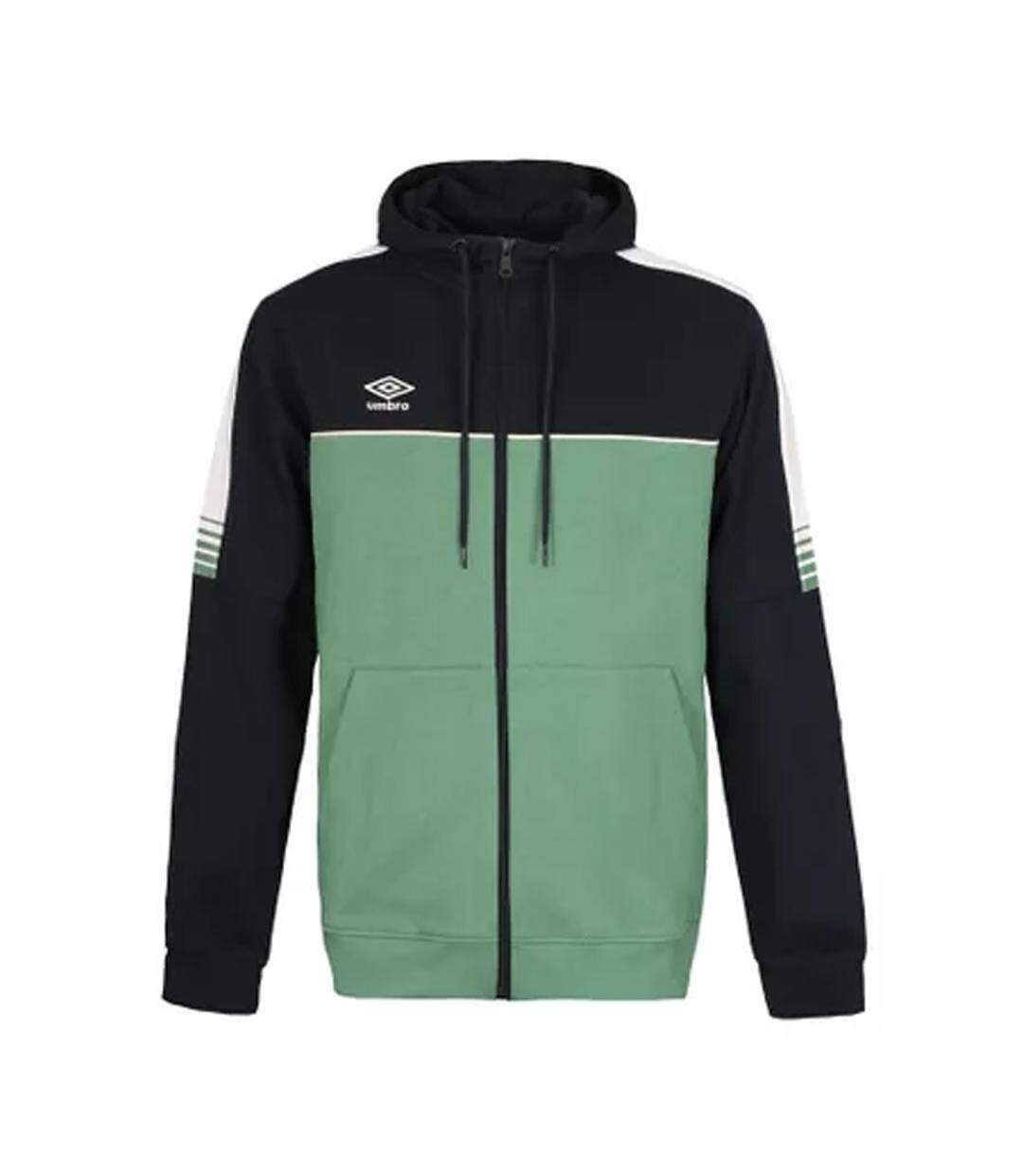 Sweat à capuche noir vert homme umbro grass-1