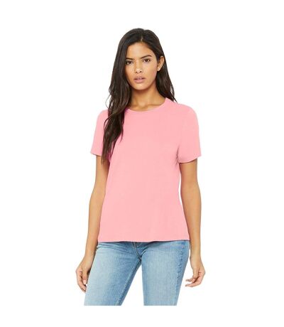 Womens/ladies Jersey Short-sleeved T-shirt Pink Bella + Canvas