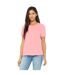 Womens/ladies jersey short-sleeved t-shirt pink Bella + Canvas-3