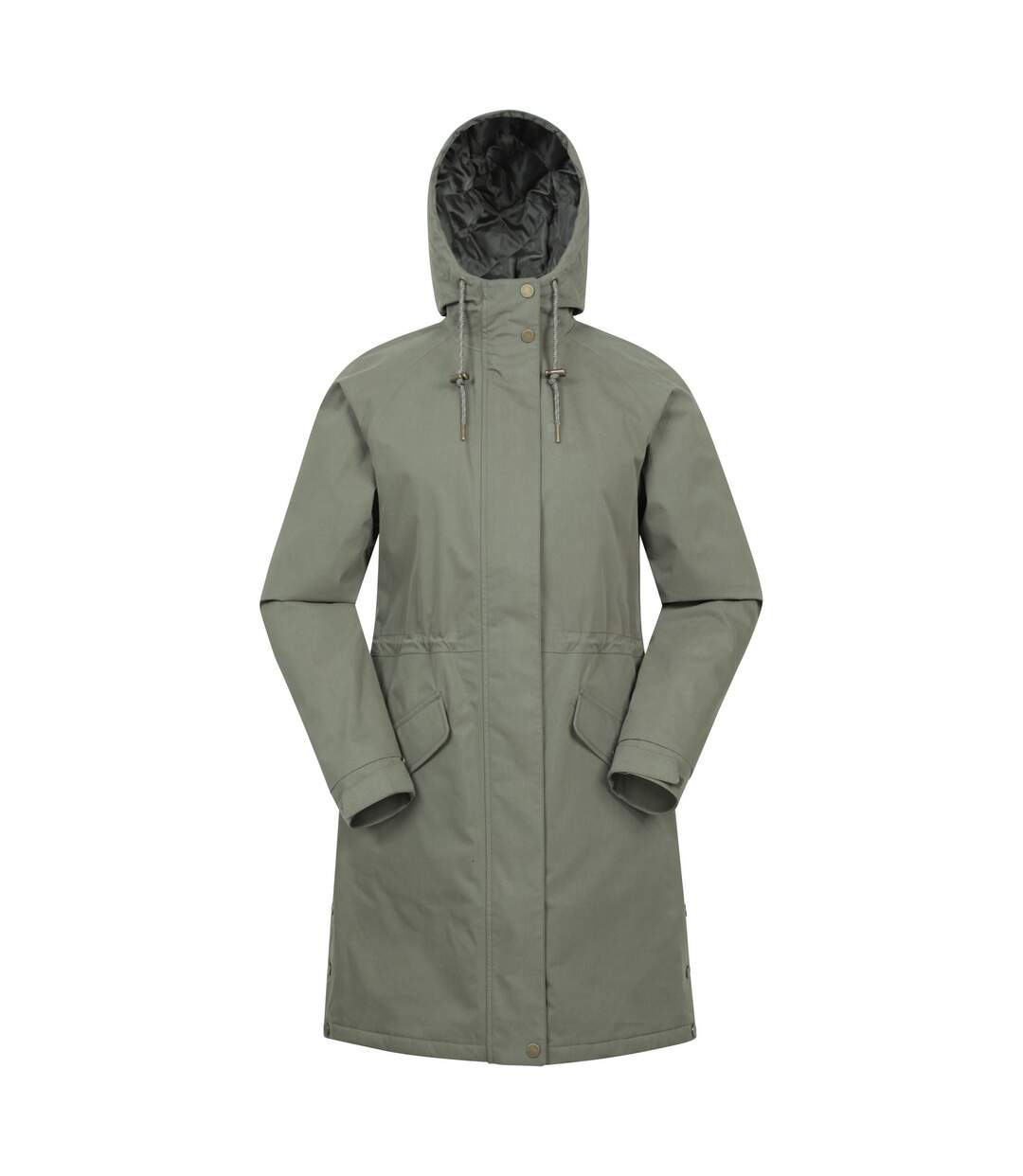 Womens/ladies polperro lightweight padded waterproof jacket khaki green Mountain Warehouse-1