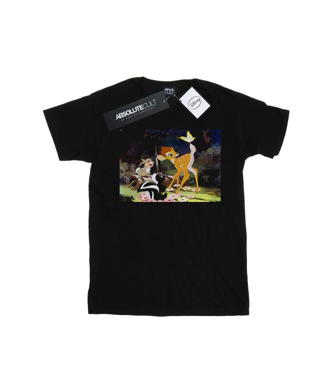 Disney Femme/Les femmes - T-shirt en coton boyfriend Bambi Tail Butterfly Still (Noir) - UTBI49536-1