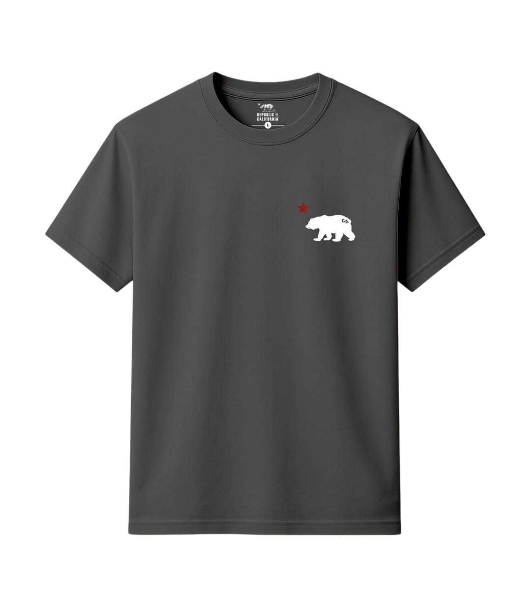 Mens Cali Crew Neck T-shirt Charcoal Republic Of California-2