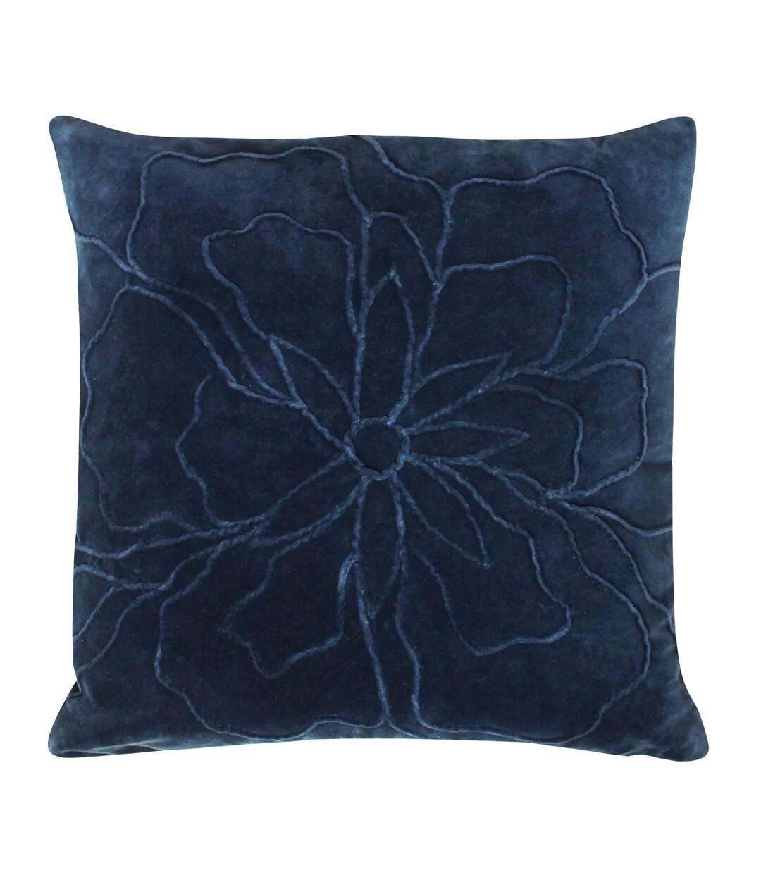 Angeles velvet floral cushion cover one size navy Furn