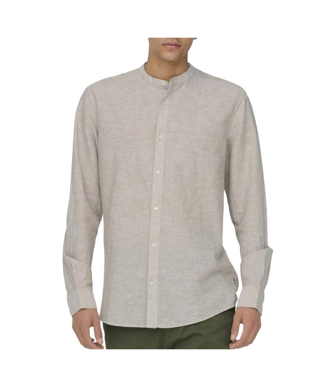 Chemise grise clair homme only & sons caiden-1
