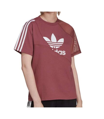 T-shirt Bordeaux Femme Adidas Split - 36