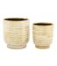 Lot de 2 Vases en Céramique Melody 24cm Or & Blanc-1