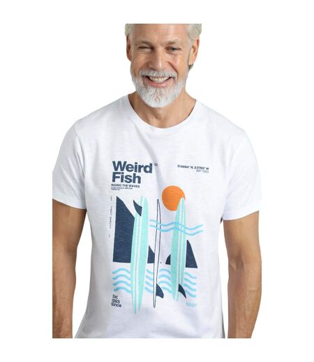 Mens coordinates graphic t-shirt white Weird Fish