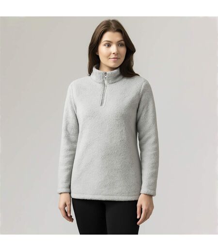 Ladies Thermal Soft Teddy Bear Fleece 1/4 Zip Hoodie Top for Winter