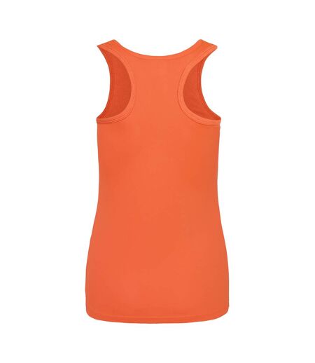 Just Cool Girlie Fit Sports Ladies Vest / Tank Top (Electric Orange)