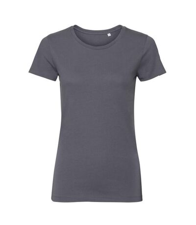 Womens/ladies organic short-sleeved t-shirt convoy grey Russell